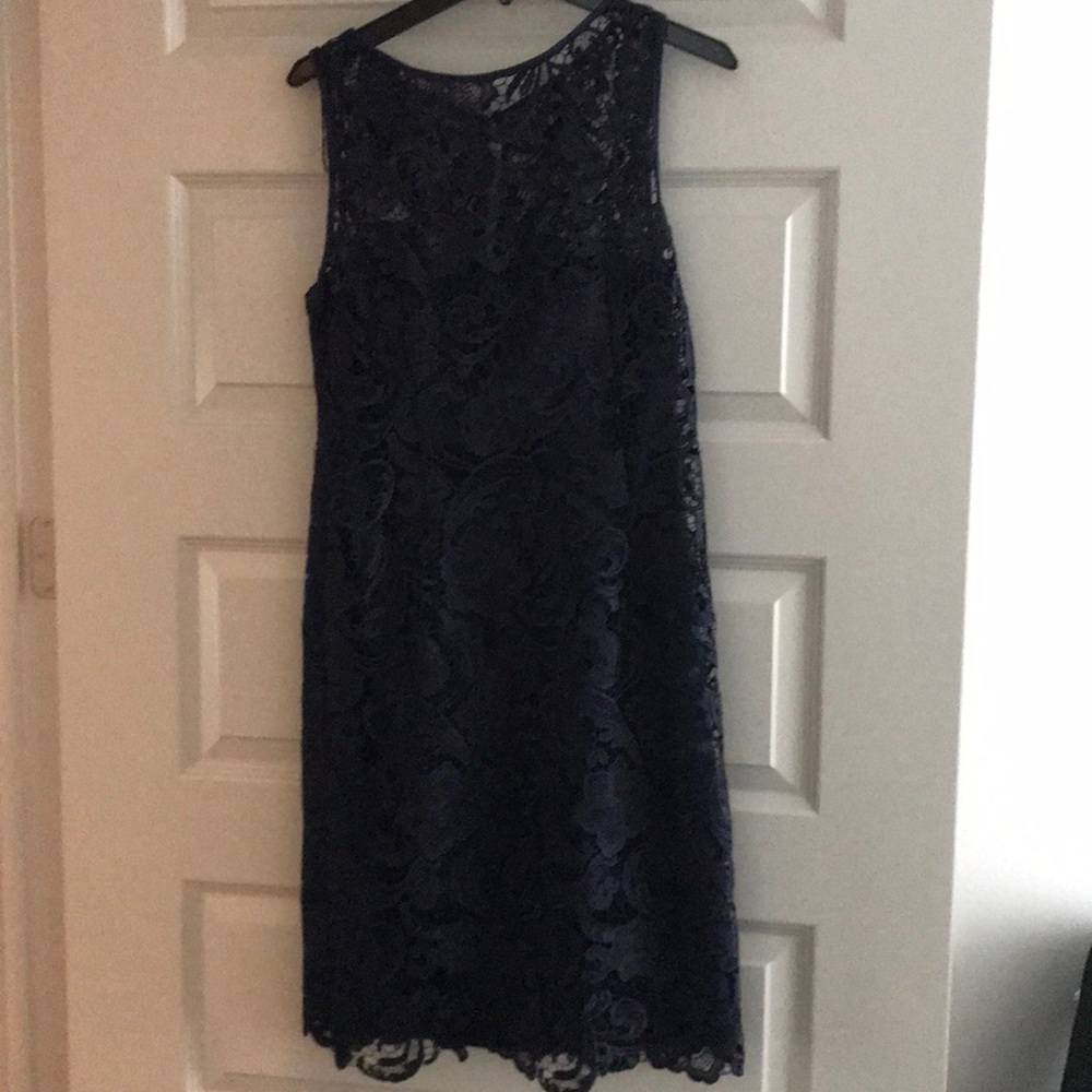 Adrianna Papell navy lace dress